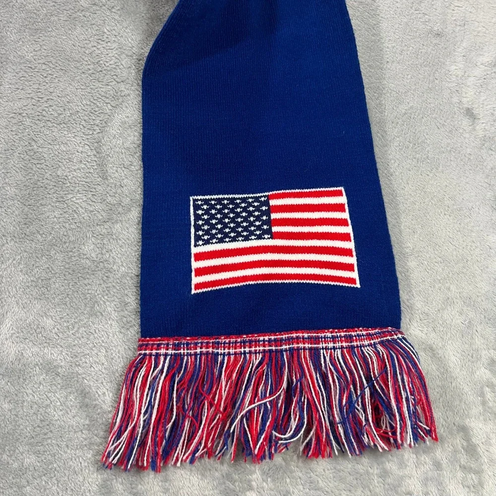 FIFA Scarf USA World Cup 2023 OS Red White Blue Knit Fringe Logo